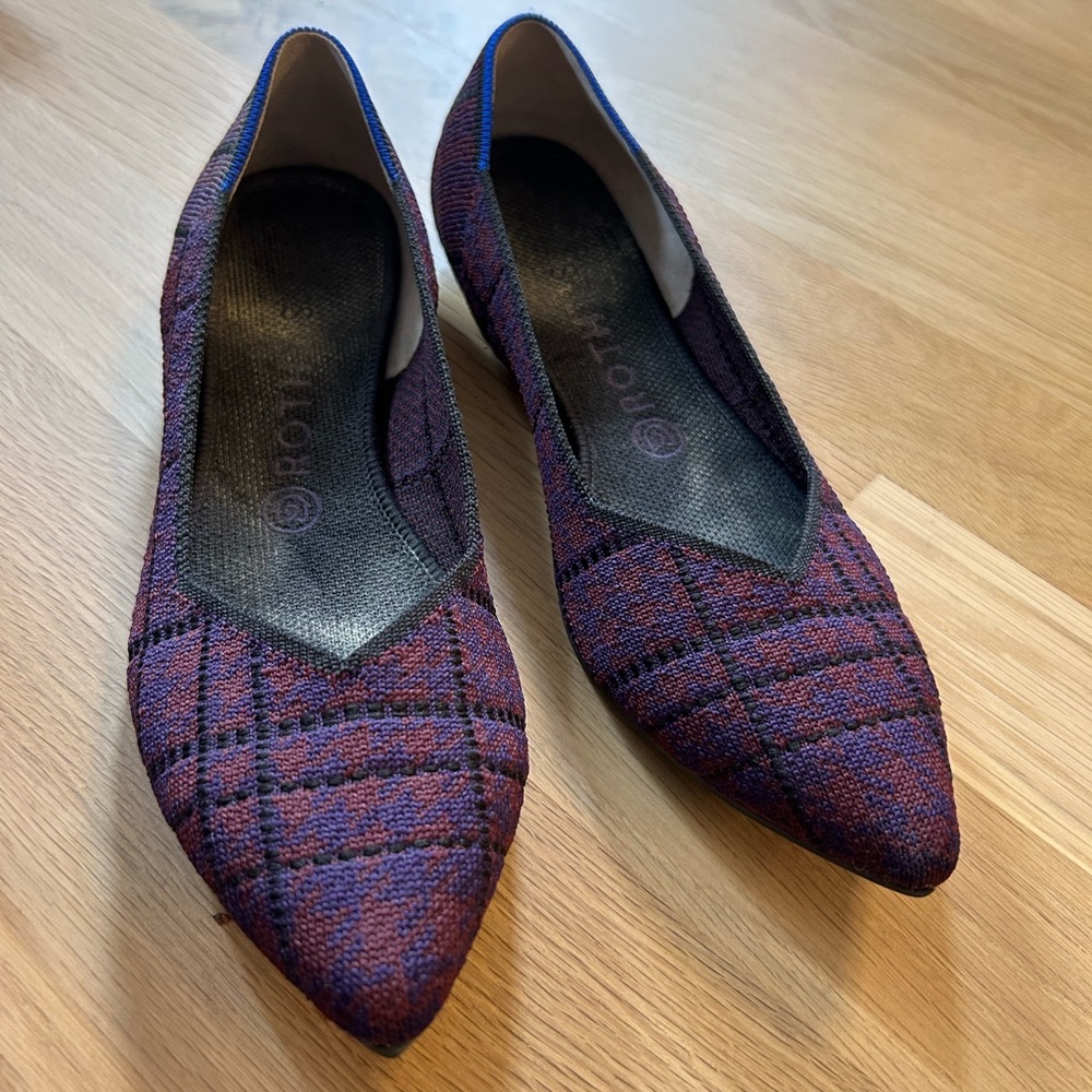 Rothy's Women's Plaid Flats - Dark red/purple
